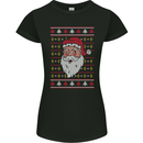 Traditional Santa Claus Christmas Xmas Womens Petite Cut T-Shirt Black