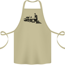 Trains Locomotive Steam Engine Trainspotting Cotton Apron 100% Organic Khaki