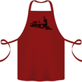 Trains Locomotive Steam Engine Trainspotting Cotton Apron 100% Organic Maroon