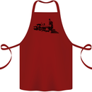 Trains Locomotive Steam Engine Trainspotting Cotton Apron 100% Organic Maroon
