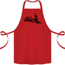 Trains Locomotive Steam Engine Trainspotting Cotton Apron 100% Organic Red