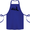 Trains Locomotive Steam Engine Trainspotting Cotton Apron 100% Organic Royal Blue