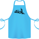 Trains Locomotive Steam Engine Trainspotting Cotton Apron 100% Organic Turquoise