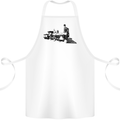 Trains Locomotive Steam Engine Trainspotting Cotton Apron 100% Organic White