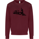 Trains Locomotive Steam Engine Trainspotting Kids Sweatshirt Jumper Maroon