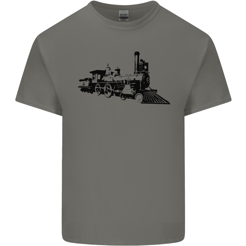 Trains Locomotive Steam Engine Trainspotting Kids T-Shirt Childrens Charcoal