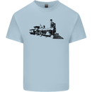 Trains Locomotive Steam Engine Trainspotting Kids T-Shirt Childrens Light Blue
