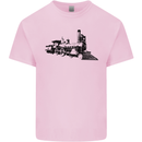 Trains Locomotive Steam Engine Trainspotting Kids T-Shirt Childrens Light Pink