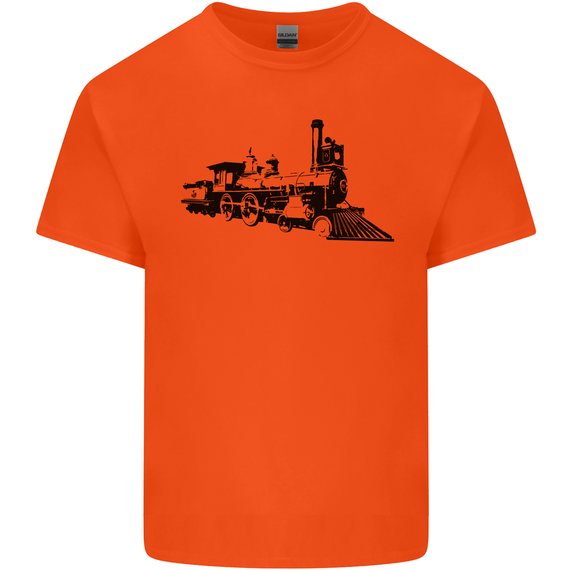Trains Locomotive Steam Engine Trainspotting Kids T-Shirt Childrens Orange