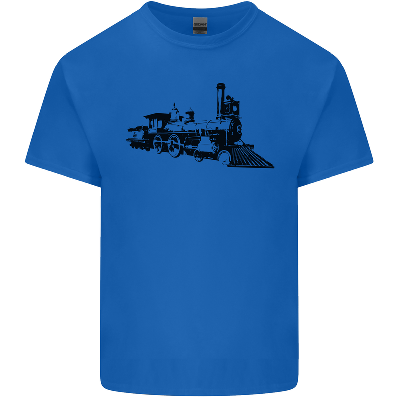 Trains Locomotive Steam Engine Trainspotting Kids T-Shirt Childrens Royal Blue