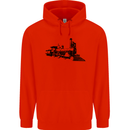 Trains Locomotive Steam Engine Trainspotting Mens 80% Cotton Hoodie Bright Red