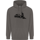 Trains Locomotive Steam Engine Trainspotting Mens 80% Cotton Hoodie Charcoal