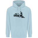 Trains Locomotive Steam Engine Trainspotting Mens 80% Cotton Hoodie Light Blue