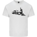 Trains Locomotive Steam Engine Trainspotting Mens Cotton T-Shirt Tee Top White