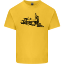 Trains Locomotive Steam Engine Trainspotting Mens Cotton T-Shirt Tee Top Yellow