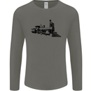Trains Locomotive Steam Engine Trainspotting Mens Long Sleeve T-Shirt Charcoal
