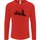 Trains Locomotive Steam Engine Trainspotting Mens Long Sleeve T-Shirt Red