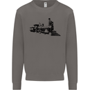 Trains Locomotive Steam Engine Trainspotting Mens Sweatshirt Jumper Charcoal