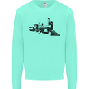 Trains Locomotive Steam Engine Trainspotting Mens Sweatshirt Jumper Peppermint