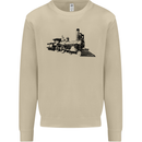 Trains Locomotive Steam Engine Trainspotting Mens Sweatshirt Jumper Sand
