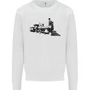 Trains Locomotive Steam Engine Trainspotting Mens Sweatshirt Jumper White
