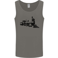 Trains Locomotive Steam Engine Trainspotting Mens Vest Tank Top Charcoal