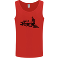 Trains Locomotive Steam Engine Trainspotting Mens Vest Tank Top Red