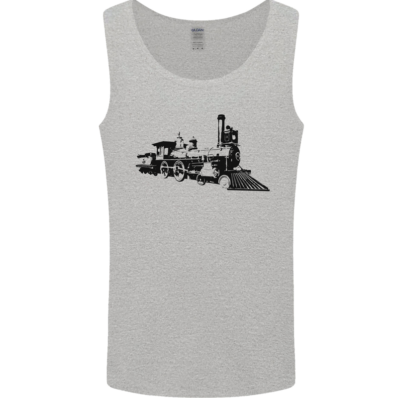 Trains Locomotive Steam Engine Trainspotting Mens Vest Tank Top Sports Grey