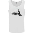 Trains Locomotive Steam Engine Trainspotting Mens Vest Tank Top White