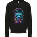 Translucent Fantasy Magic Mushrooms LSD Trippy Mens Sweatshirt Jumper Black