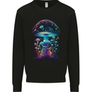 Translucent Fantasy Magic Mushrooms LSD Trippy Mens Sweatshirt Jumper Black