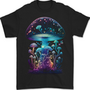 Translucent Fantasy Magic Mushrooms LSD Trippy Mens T-Shirt 100% Cotton BLACK