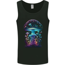 Translucent Fantasy Magic Mushrooms LSD Trippy Mens Vest Tank Top Black