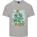 Tree Rex Funny Christmas T-Rex Dinosaur Kids T-Shirt Childrens Sports Grey