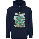 Tree Rex Funny Christmas T-Rex Dinosaur Mens 80% Cotton Hoodie Navy Blue
