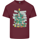 Tree Rex Funny Christmas T-Rex Dinosaur Mens Cotton T-Shirt Tee Top Maroon