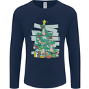 Tree Rex Funny Christmas T-Rex Dinosaur Mens Long Sleeve T-Shirt Navy Blue