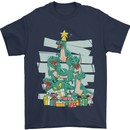 Tree Rex Funny Christmas T-Rex Dinosaur Mens T-Shirt 100% Cotton Navy Blue