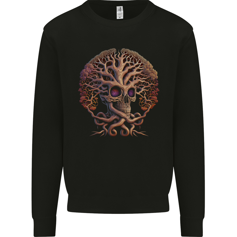 Tree Skull Mens Sweatshirt Jumper Black