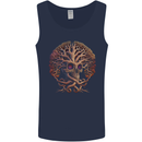 Tree Skull Mens Vest Tank Top Navy Blue