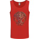 Tree Skull Mens Vest Tank Top Red