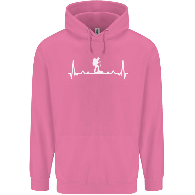 Trekking ECG Walking Rambling Hiking Pulse Childrens Kids Hoodie Azalea