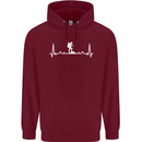 Trekking ECG Walking Rambling Hiking Pulse Childrens Kids Hoodie Maroon