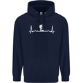 Trekking ECG Walking Rambling Hiking Pulse Childrens Kids Hoodie Navy Blue