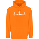 Trekking ECG Walking Rambling Hiking Pulse Childrens Kids Hoodie Orange
