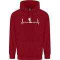 Trekking ECG Walking Rambling Hiking Pulse Childrens Kids Hoodie Red
