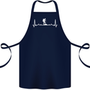 Trekking ECG Walking Rambling Hiking Pulse Cotton Apron 100% Organic Navy Blue