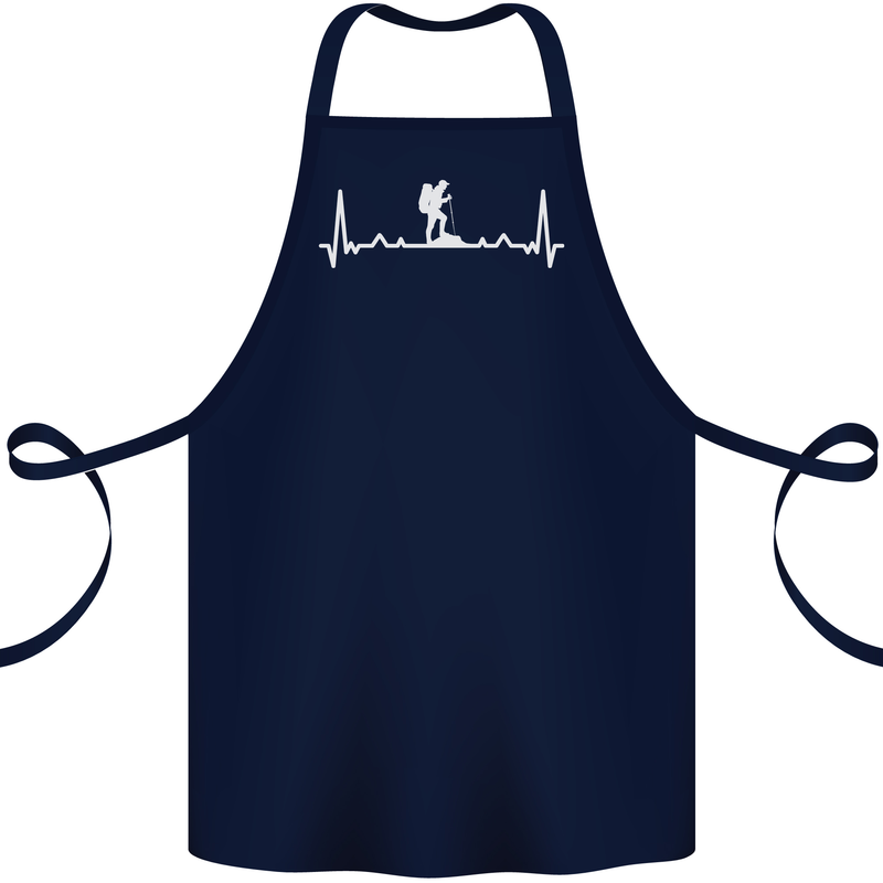 Trekking ECG Walking Rambling Hiking Pulse Cotton Apron 100% Organic Navy Blue