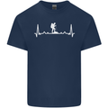 Trekking ECG Walking Rambling Hiking Pulse Kids T-Shirt Childrens Navy Blue