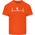 Trekking ECG Walking Rambling Hiking Pulse Kids T-Shirt Childrens Orange